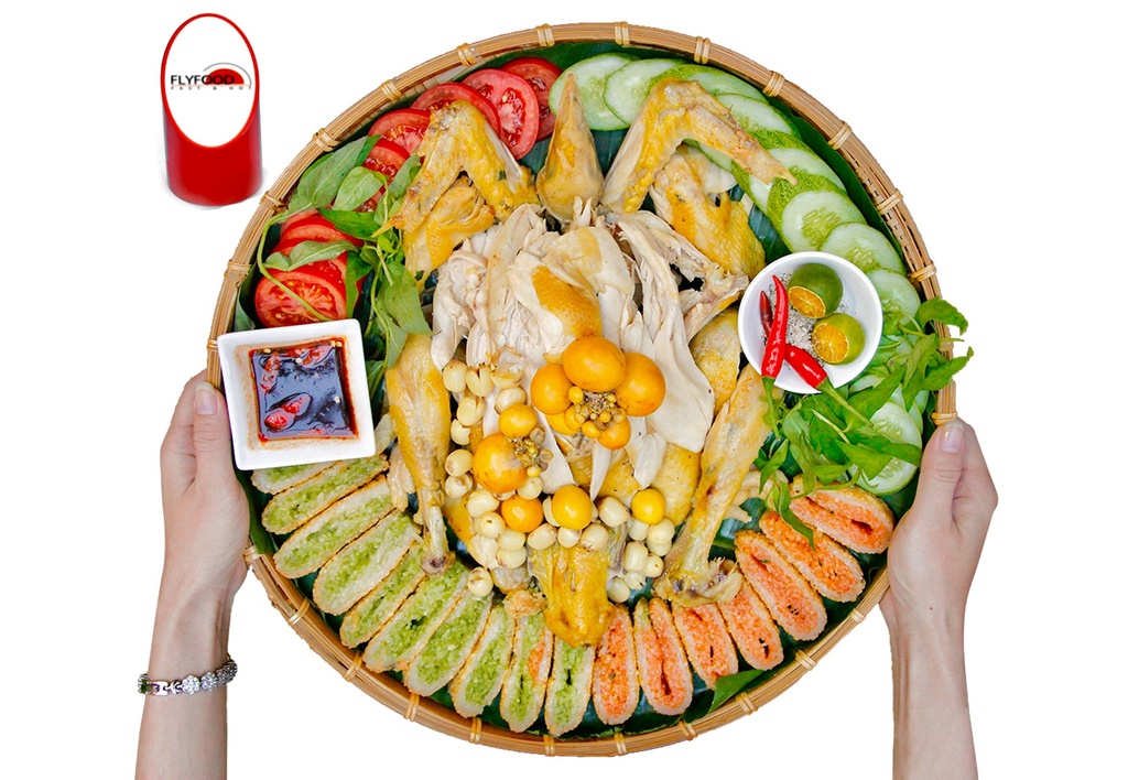 GÀ BÓ XÔI 3 MÀU ÔM TRỨNG HẠT SEN